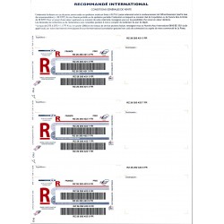 Recommandé International A4 avec AR / avec Code Barres