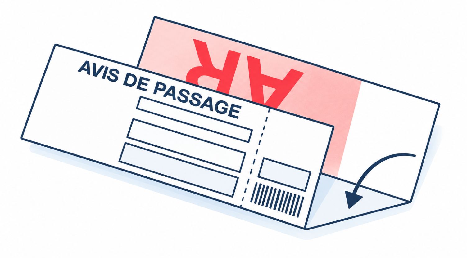 Recommandé A4 imprimé puis plié avant d’être collé sur l’enveloppe