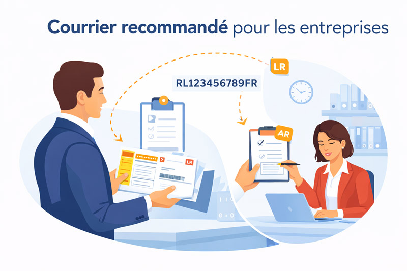 illustration courrier recommandé pour les entreprises